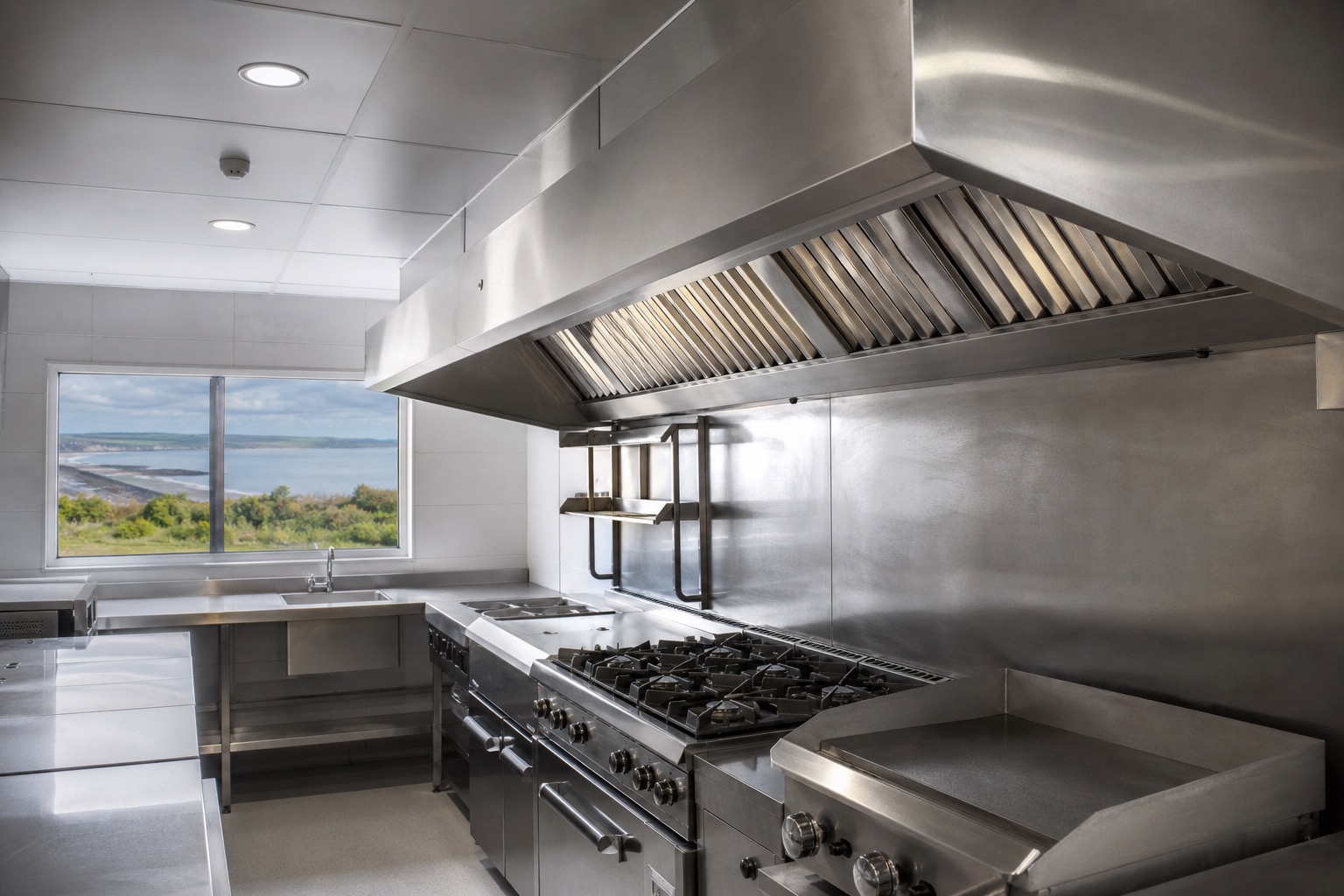 Holiday park catering kitchen extract system ready for service