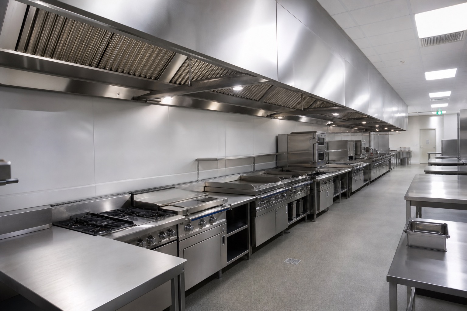 Hotel kitchen extract after professional clean