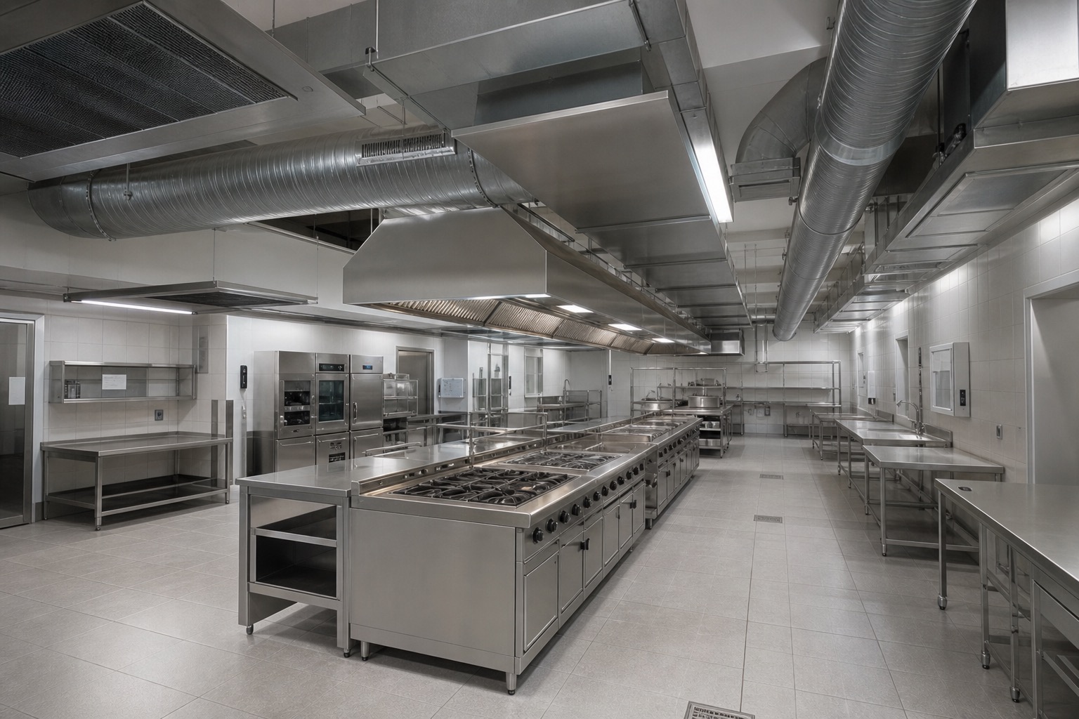Commercial kitchen extract duct after clean