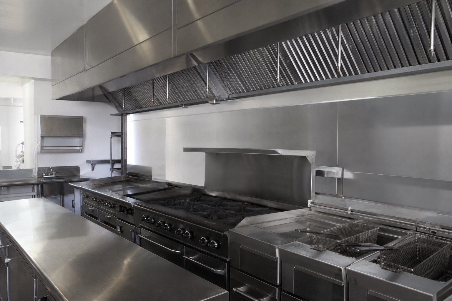 Opposite view of commercial kitchen extract system