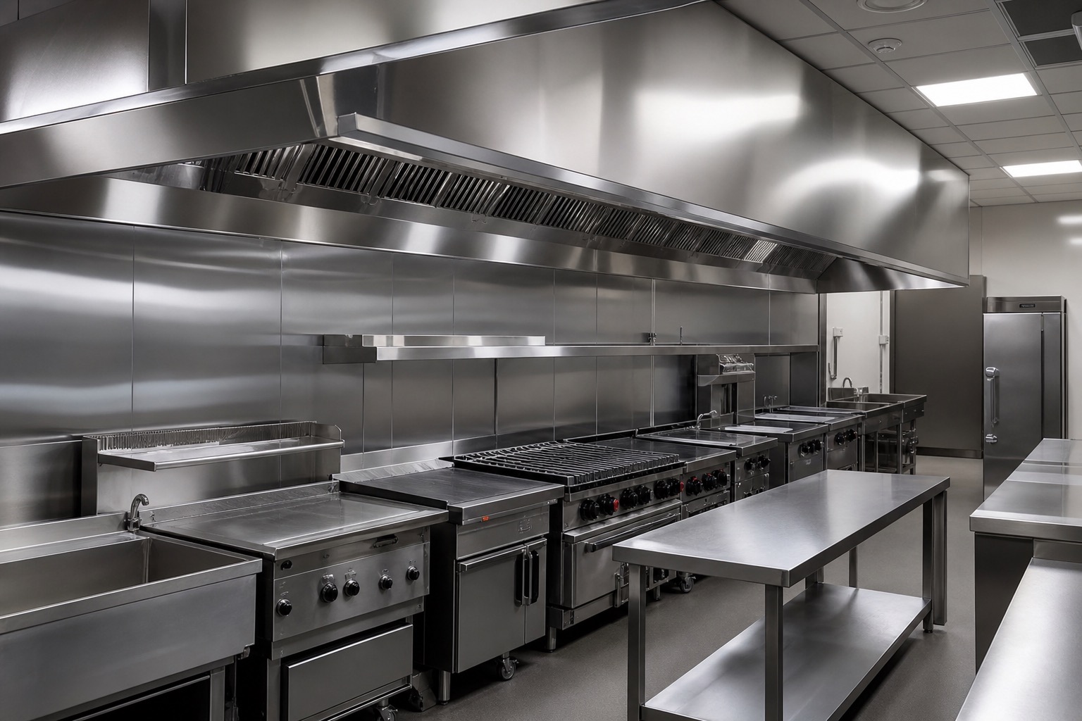 Wide view of kitchen extract after professional clean